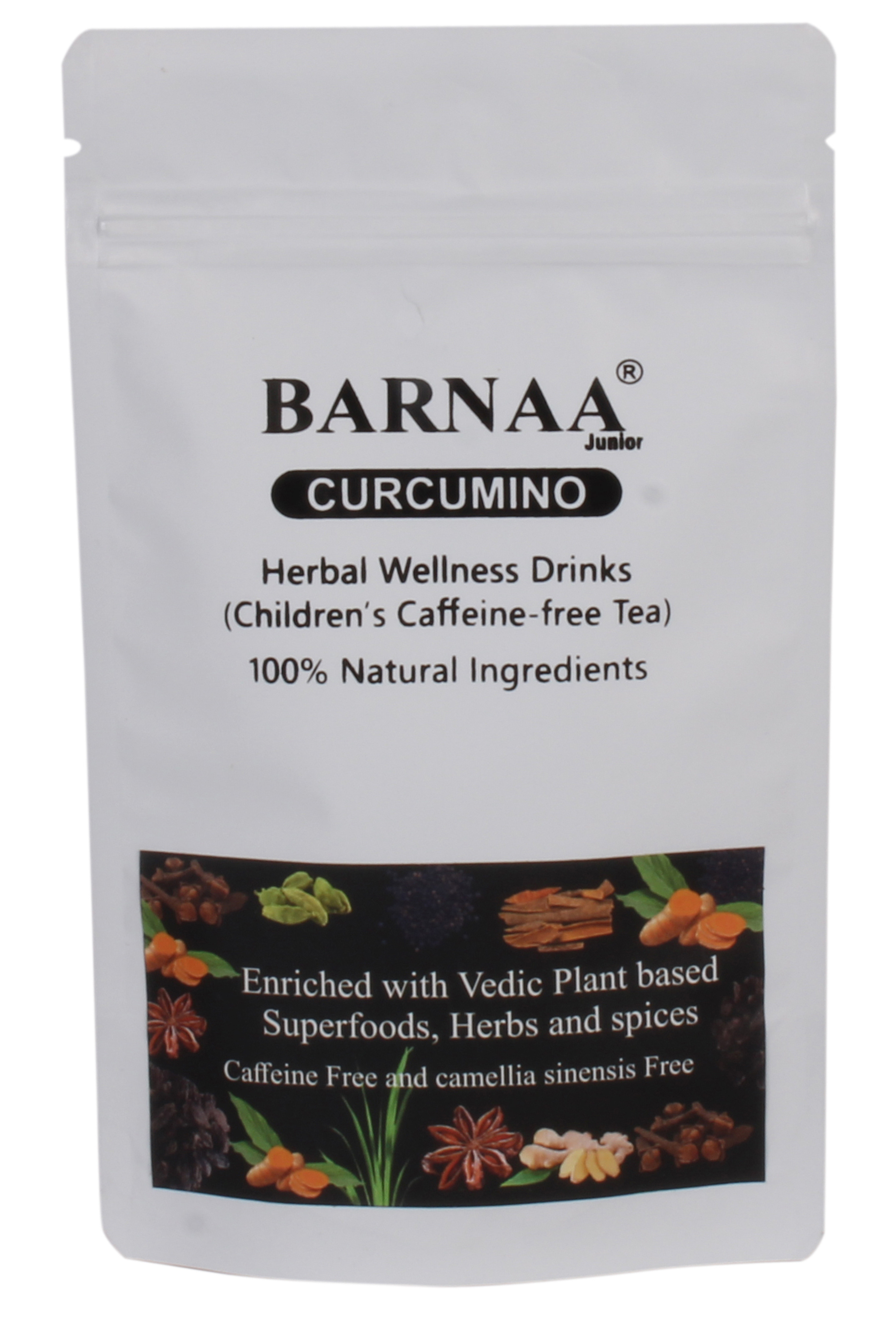 BARNAA CURCUMINO || CHILDREN'S TEA || CAFFEINE-FREE ENERGY DRINK || RICH IN CURCUMIN -38 mg per serve || ZERO ADDED SUGAR || ENERGY 9 KCAL PER SERVE ||