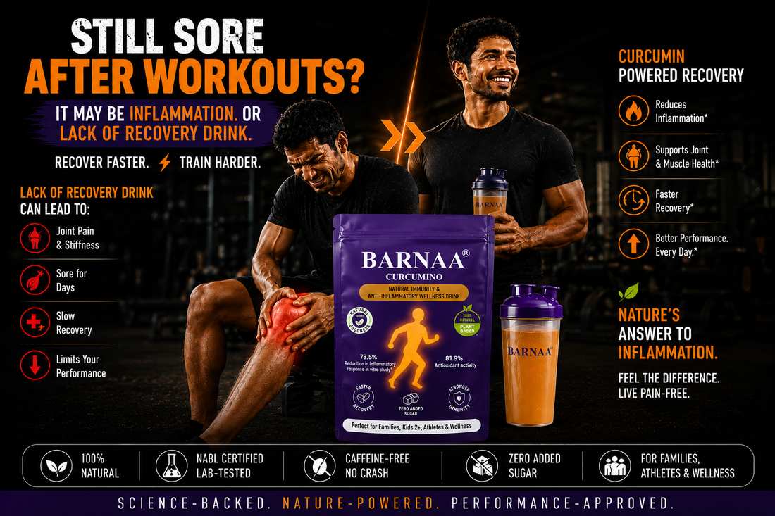 BARNAA CURCUMINO - Natural Anti-inflammatory & Post-Workout Recovery Wellness Drink