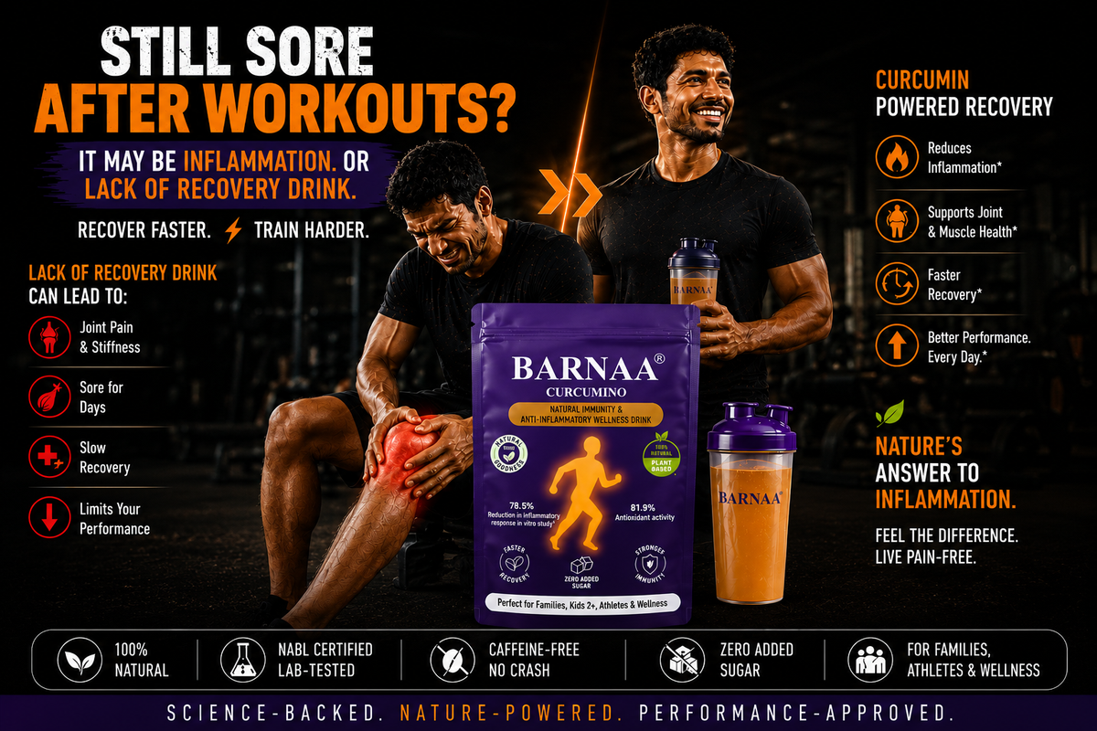 BARNAA CURCUMINO - Natural Anti-inflammatory & Post-Workout Recovery Wellness Drink